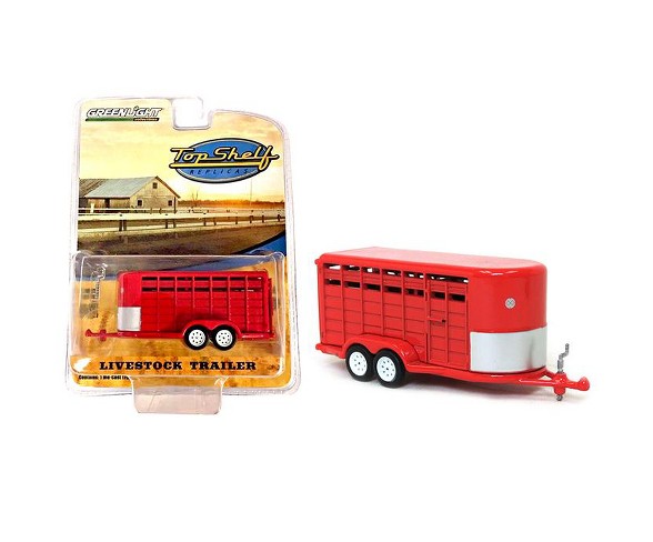 Livestock Trailer Red Top Shelf Replicas Series 1/64 Diecast Model by Greenlight