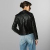 Members Only Women's Faux Leather Studded Biker Jacket - Black - X-Small - 4 of 4