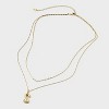 14K Gold Dipped Cubic Zirconia Duo Initial Multi-Strand Necklace - A New Day™ Gold - 2 of 4