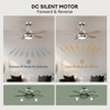 Siljoy Ceiling Fans with Lights and Remote, 42 Inch Nickel Ceiling Fan with Quiet Reversible DC Motor, Dimmable LED Lighting, 6 Speeds, Timer - 3 of 4