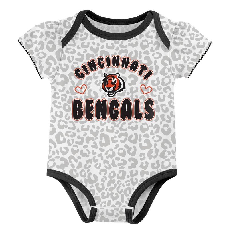 NFL Cincinnati Bengals Baby Girls&#39; Onesies 3pk Set, 2 of 5