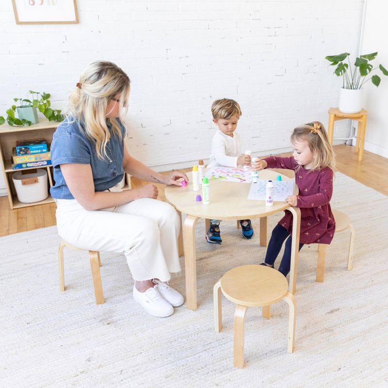 ECR4Kids Bentwood Table and Stool Set for Kids, 5-Piece Set, 5 of 11