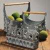 Sullivans Set of 2 Flower Trug Vase With Handles 7"H & 8"H Silver - 3 of 4