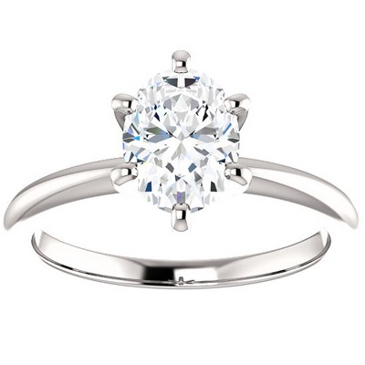 Pompeii3 Platinum 1 Ct Oval Diamond Solitaire Engagement Ring Lab Created