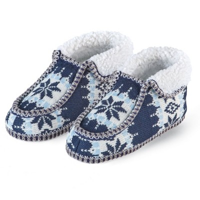Collections Etc Knitted Snowflake Slippers
