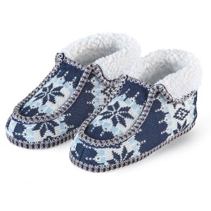 Collections Etc Knitted Snowflake Slippers - 1 of 4