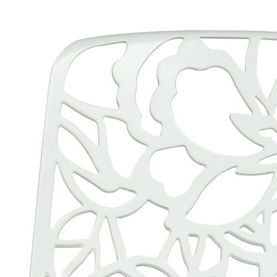 Elegant Modern Devon Aluminum White Side Chair with Cut-Out Design