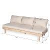 Christopher Knight Home Ysera Patio Rustic Acacia Wood 70.80" 3-Seater Armless Sofa with Water-Resistant Cushions - 3 of 4