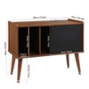 Record Player Stand & End Table with Charging Station – Vinyl Storage Table Holds Up to 220 Albums,Mid-Century Turntable & Stereo Stand, Brown - 3 of 4