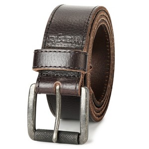 Wrangler Men's 38mm Pebble Leather Belt - Roller Buckle Casual Belt for Jeans & Everyday Wear, Tonal Stitched Design - 1 of 4
