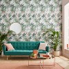 Millennial Jungle Green and Pink Tropical Leaves Paste the Wall Wallpaper - 2 of 4