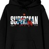 Superman Kal-El Poses 90th Anniversary Retro Art Adult Black Long Sleeve Hooded Sweatshirt - 2 of 3