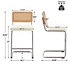 Bekrvio Bar Stools Set of 2/3/4, 26”/30" Barstool with Rattan Back, Velvet-Upholstered & Chrome Frame,Mid Century Modern Kitchen Stool for Island - 4 of 4