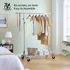 LIVAREEmlen Heavy Duty Clothing Rack 600LBS Rolling Clothes Racks for Hanging Clothes, Commercial Garment Rack Collapsible ＆ Portable with Wheels - 2 of 4
