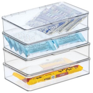 iDesign Stackable Hinged-Lid Pantry Storage Box - Set of 4 - Clear - 1 of 4