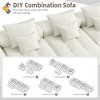 Whisen Modern Oversized Modular Sectional Sofa with 2 Ottoman, 2 Seat Sparkling Chenille Fabric and 4 Pillows, 4-Piece DIY Combination - 3 of 4