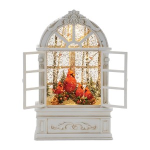 LED Snow Globe with Cardinals – 9"H Holiday Tabletop Decoration for Indoor Use By Melrose - 1 of 3