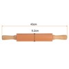 Unique Bargains Silicone Smooth Wooden Handle Non-Stick Kitchen Rolling Pin - 2 of 4