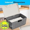 SereneLife 8.5 Gallon Locking Storage Bin - SLSBXN750GY - Combination Lock, Stackable, Gray - 3 of 4
