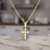Clotth Sterling Silver Cross Pendant Necklace - Delicate 925 Silver Jewelry with Cubic Zirconia, Elegant Layered Cross Choker for Women - 4 of 4