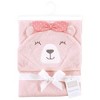 Hudson Baby Infant Girl Cotton Animal Face Hooded Towel, Bear Girl, One Size - 2 of 2