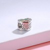 Heart Charm for Women European Bracelet Bead Sterling Silver Rainbow CZ Ginger Lyne Collection - 2 of 4