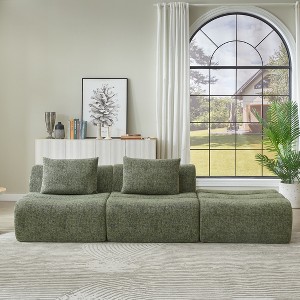 Dolonm 107.50 "Large-sized Compression Boneless Sofa , Modular sofa Chenille Fabric, No Assemble, 3 Seats, Space Saving, Bedroom Living Room - 1 of 4