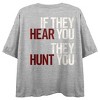 A Quiet Place If They Hear You They Hunt You Crew Neck Short Sleeve Athletic Heather Women's Crop Top - 3 of 4
