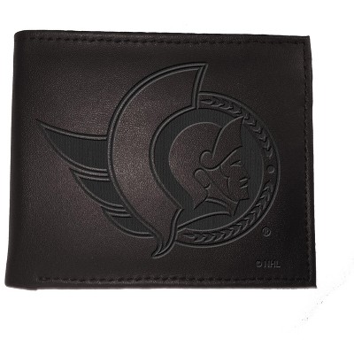Evergreen NHL Ottawa Senators Black Leather Bifold Wallet Officially Licensed with Gift Box