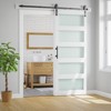 SMARTSTANDARD 80 in. & 84 in. White Glass Barn Door with Sliding Door Hardware Kit & Handle - Predrilled Ready to Assemble, 5-Lite Frosted Glass - 2 of 4
