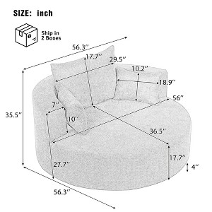 360° Swivel Chair Accent Barrel Chair Swivel Round Sofa Chair with 3 Removable Pillows for Living Room, Bedroom, Office and Hotel - 1 of 4