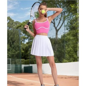 Women's Quick-Drying Yoga Top U-Shape Collar Waterproof Fitness Vest Solid Design Front Logo Spandex Material Short Print - 1 of 1