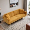 79 inch corduroy sofa bed, foldable double sofa bed with folding armrests, suitable for living rooms - Leovsnove - 2 of 4
