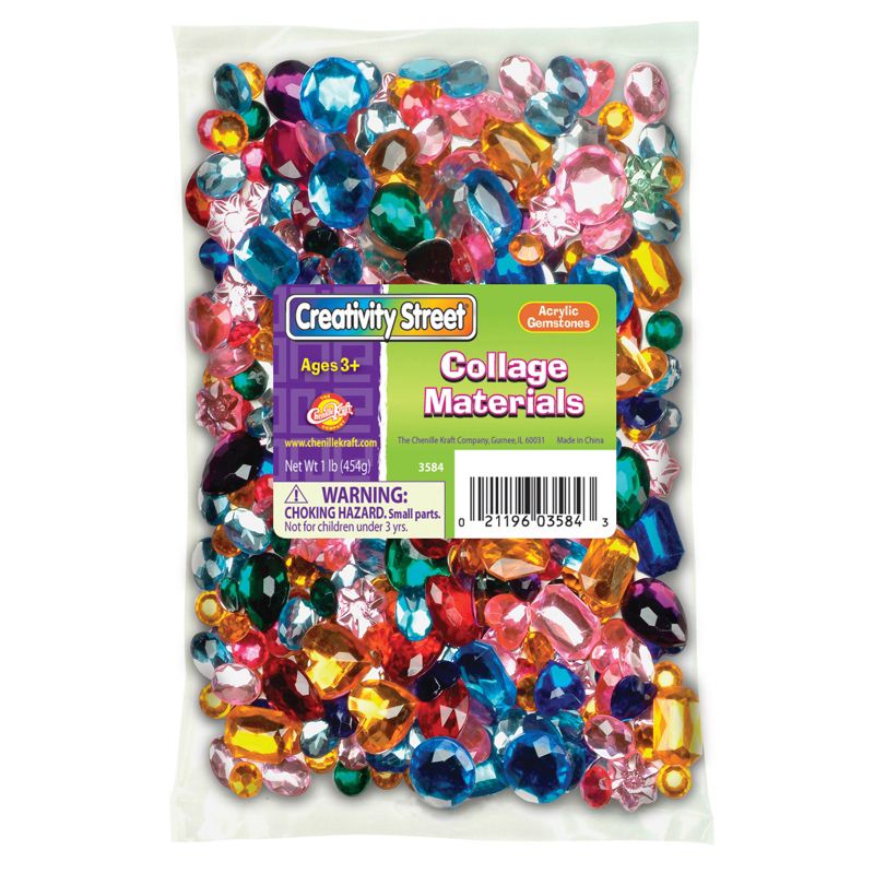Creativity Street® Acrylic Gemstones, Assorted Colors & Sizes, 1 lb., 1 of 3
