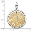 Black Bow Jewelry Sterling Silver Gold Tone and CZ Round Web Design Pendant, 26 x 35mm - 4 of 4