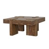Kuboloa Natural Sheesham Wooden Square Coffee Table ¨C Organic Elegance for Living Room - 3 of 4