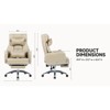 SKRAN Swivel Ergonomic Office Chair, Technology Leather High Back Office Chair with Lumbar Support Headrest, 155° Reclining Computer Chair - 4 of 4