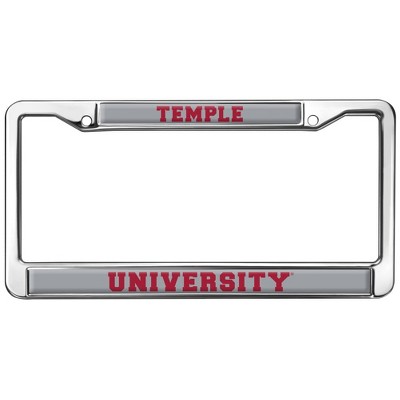 Temple University School Logo Full Size Standard License Plate Metal Frame