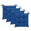 vidaXL Patio Chair Set of 4 Royal blue cushion, wood brown chair - 4 of 4