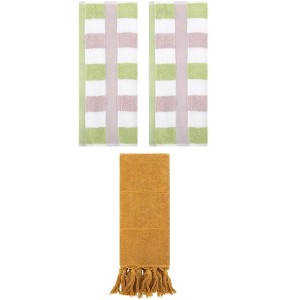 REGALWOVEN 3 Packs Cotton Absorbent Soft Decorative Bathroom Hand Towel for Kitchen - 1 of 4