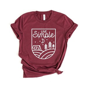 Simply Sage Market Women's Mountains Live Simply Tent Short Sleeve Graphic Tee - 1 of 3