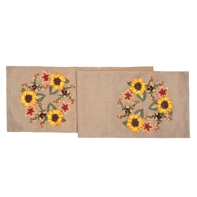 C&F Home 13" x 72" Autumn Wreath Ribbon Art Thanksgiving Table Runner