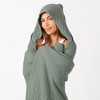 Comfy Cubs Muslin Adult Hooded Towel - Large, Absorbent Hooded Bath Towels for Adults, Stylish Towel with Hood - 2 of 4