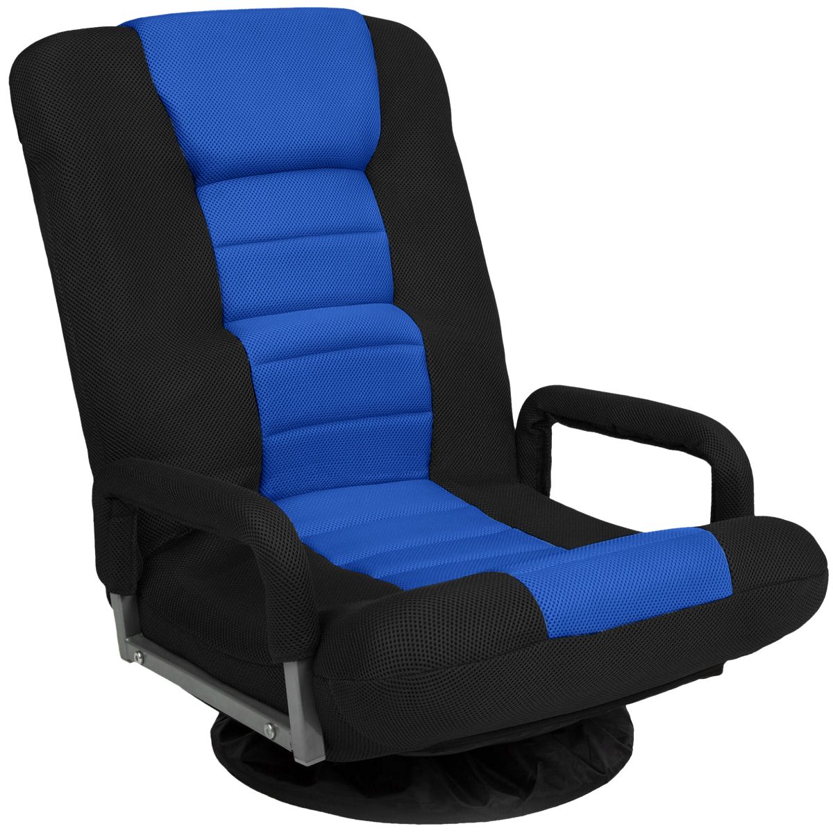Best Choice Products 360-Degree Swivel Gaming Floor Chair w/ Armrest Handles, Foldable Adjustable Backrest - Black/Red - thumbnail 9