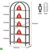 Arched 5-Tier Bookshelf, Tall Bookcase for Books, CDs, and Decor, Home Office or Bedroom/Living Room Display Shelf - 2 of 4