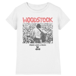 Girl's Woodstock Guitar Playing To The Crowd T-Shirt - 1 of 3