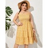 Plus Size Summer Dresses Women's Sleeveless Square Neck Smocked Flowy Ruffle A Line Maxi Dress - 2 of 4