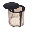 Lyngins Natural Wood Outdoor Side Table with Storage, 15.7” Round End Table, Hollow Woven Side Table, Indoor/Outdoor Small Table for Garden/Balcony - 4 of 4