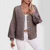 Coolmee Women's Open Front Cardigan Fall Chunky Kint Button Down Sweaters Oversized Long Lantern Sleeve Winter Coats - 2 of 4