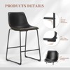 Bar Stools Set of 2, Counter Height Bar Stool with Back & Metal Leg, Faux Leather Upholstered Bar Chair for Kitchen Island Living Room Bar - 4 of 4